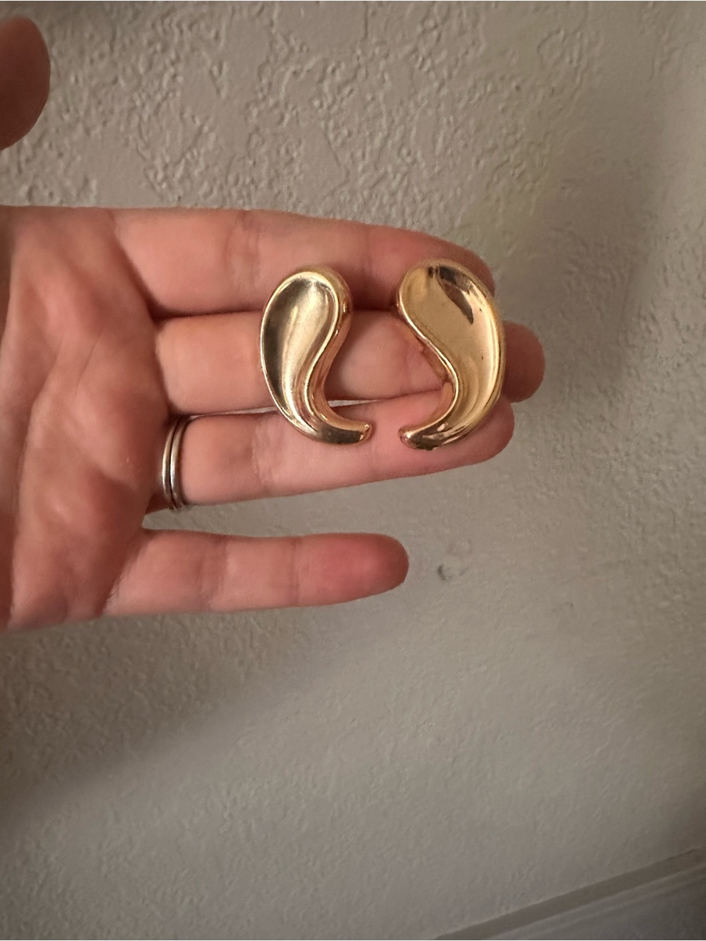 Anthropologie Gold Abstract Drop Earrings